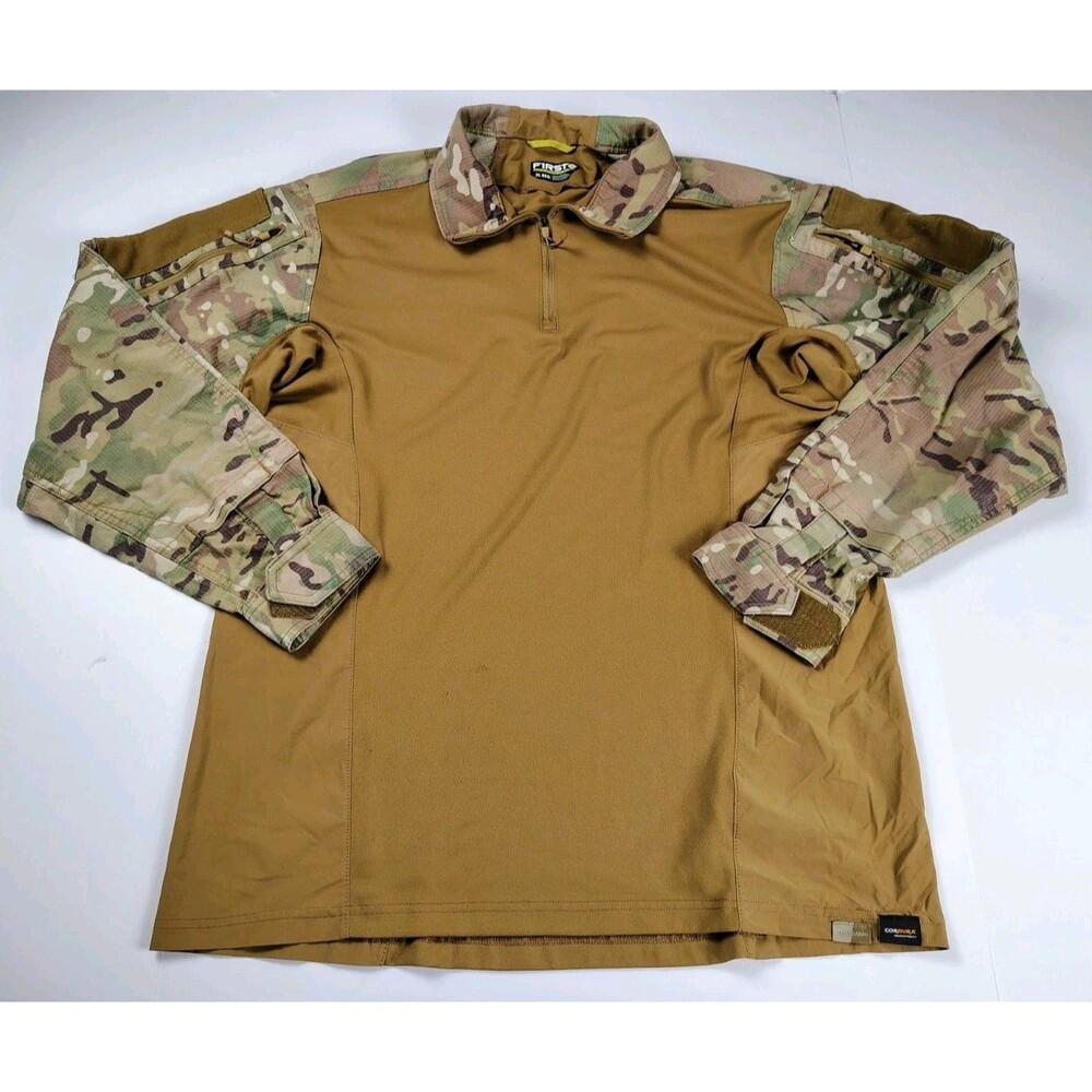 First Tactical Mens Multicam Defender Shirt Size XL Shoulder Zip Pockets Cordura